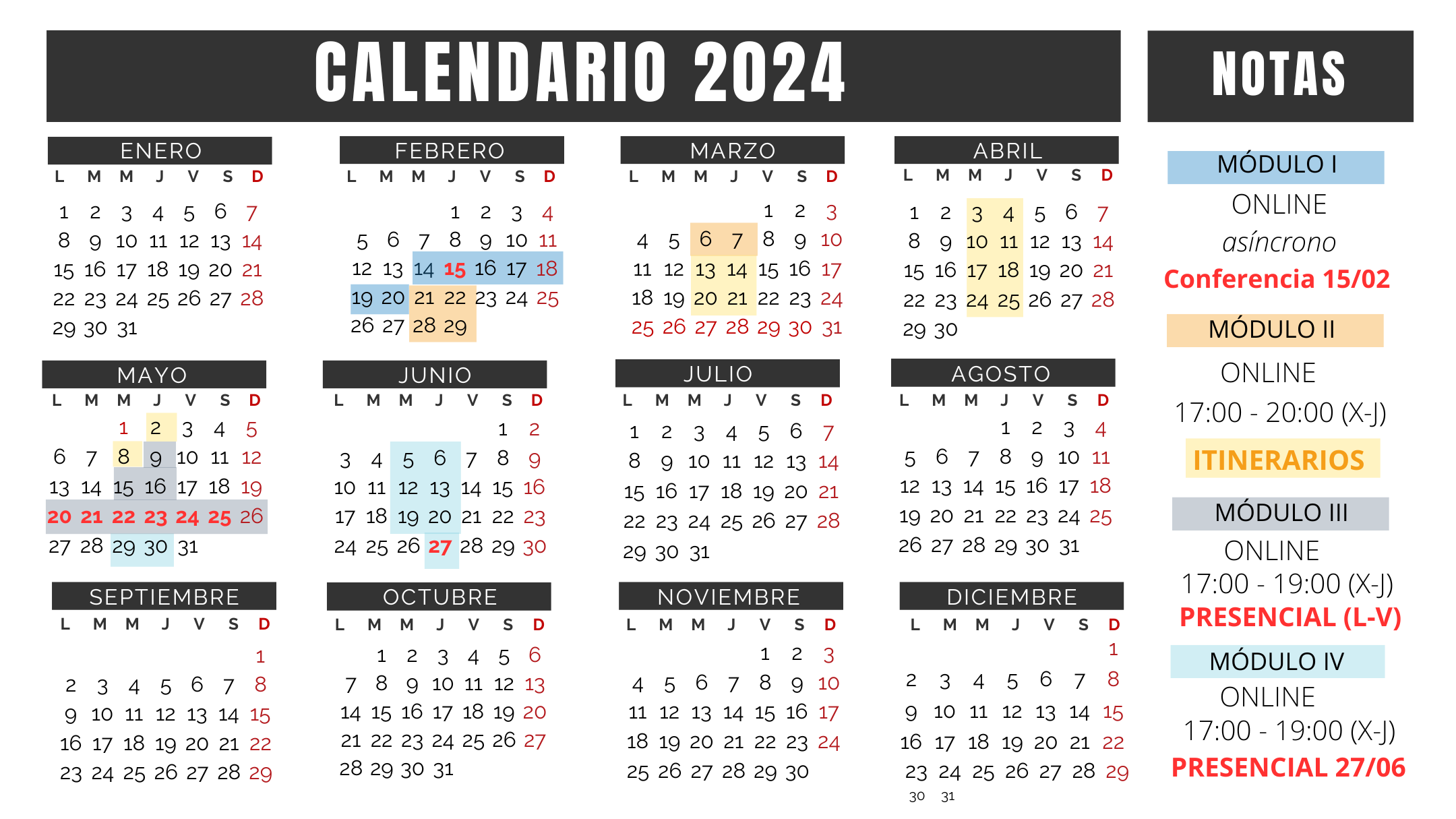 calendario posgrado 2024